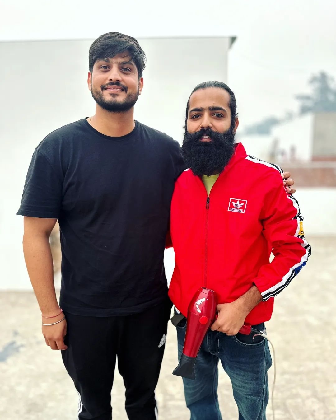 Gurnam Bhullar with hair artist Shubham